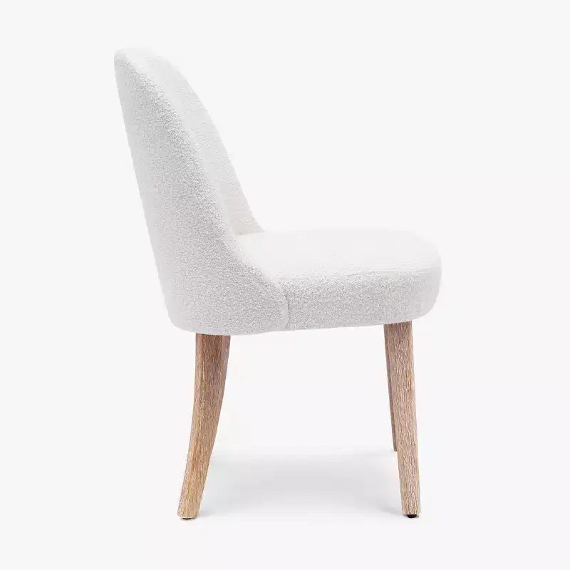 Chaise de salle à manger en bouclette rembourrée