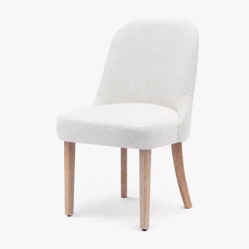 Chaise de salle à manger en bouclette rembourrée