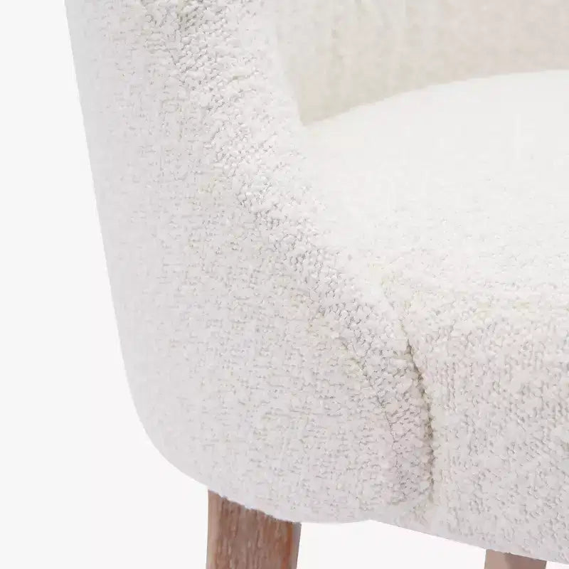 Chaise de salle à manger en bouclette rembourrée