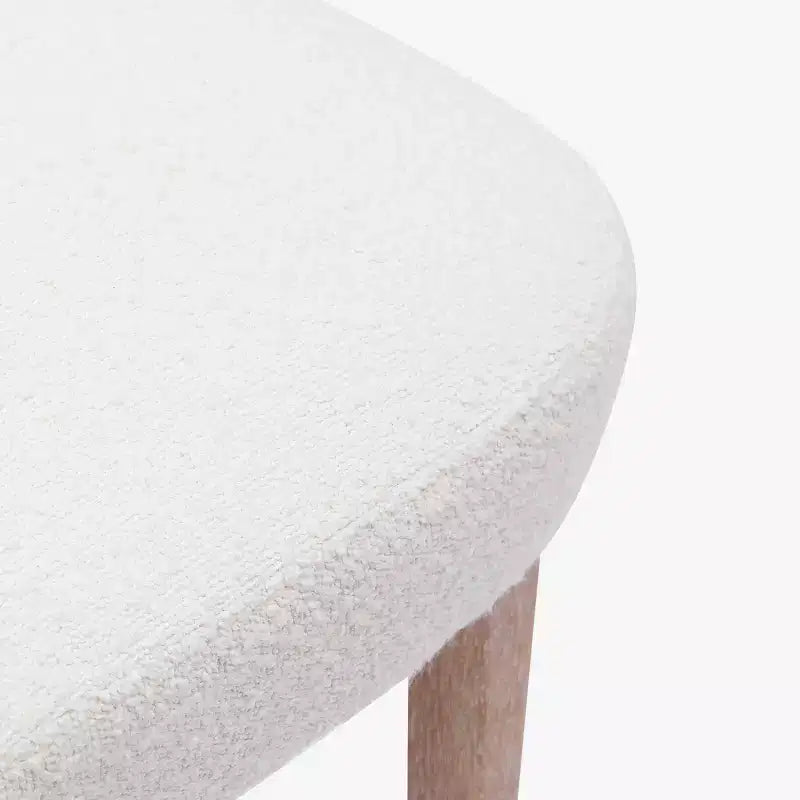 Chaise de salle à manger en bouclette rembourrée