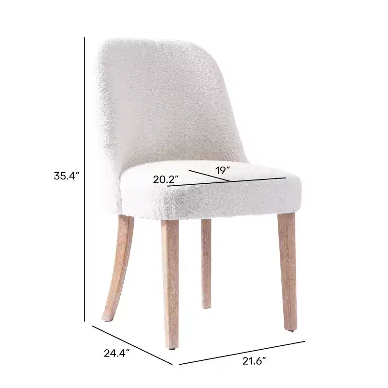Chaise de salle à manger en bouclette rembourrée