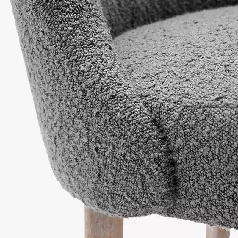 Chaise de salle à manger en bouclette rembourrée