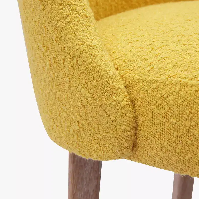 Chaise de salle à manger en bouclette rembourrée