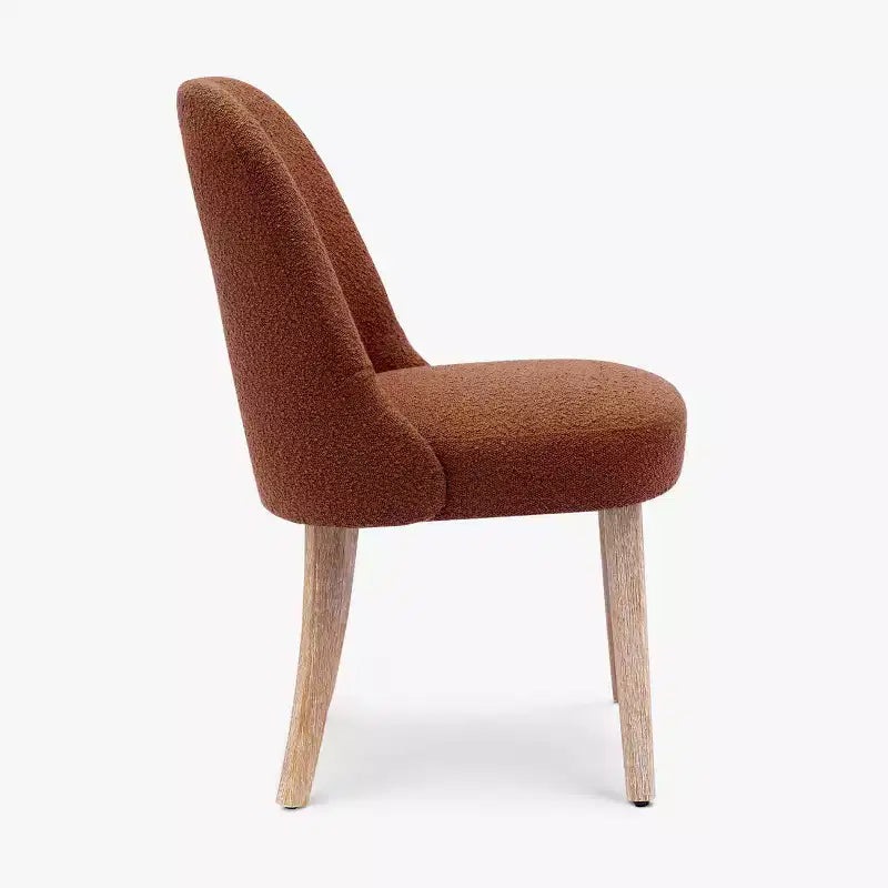 Chaise de salle à manger en bouclette rembourrée