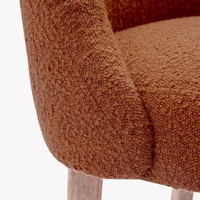 Chaise de salle à manger en bouclette rembourrée