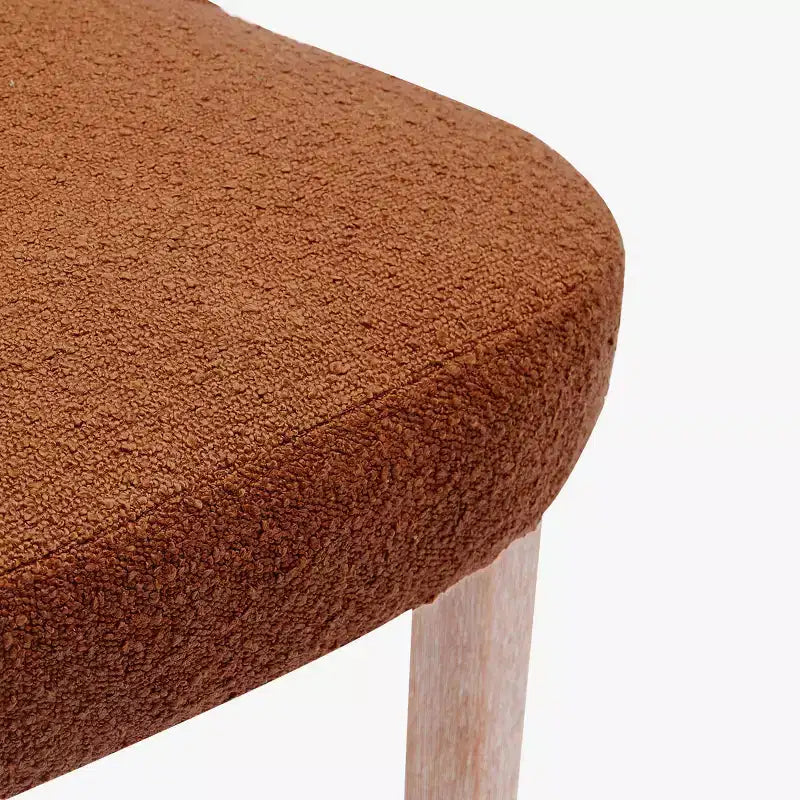 Chaise de salle à manger en bouclette rembourrée