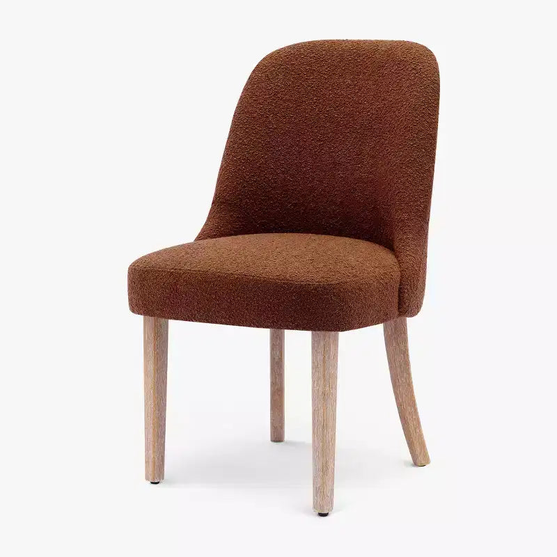 Chaise de salle à manger en bouclette rembourrée