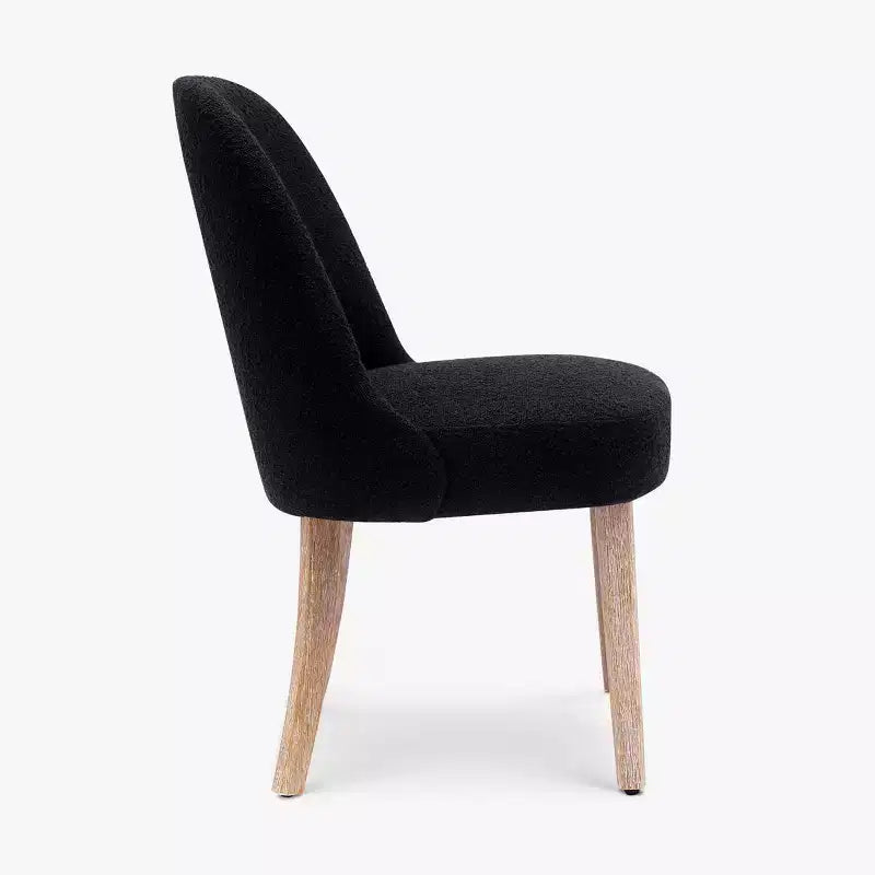 Chaise de salle à manger en bouclette rembourrée