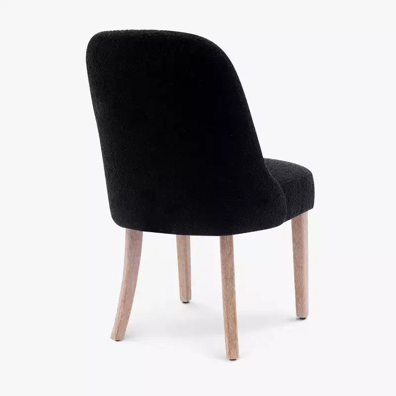 Chaise de salle à manger en bouclette rembourrée
