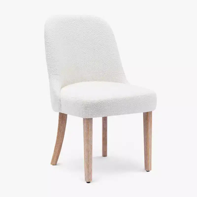 Chaise de salle à manger en bouclette rembourrée