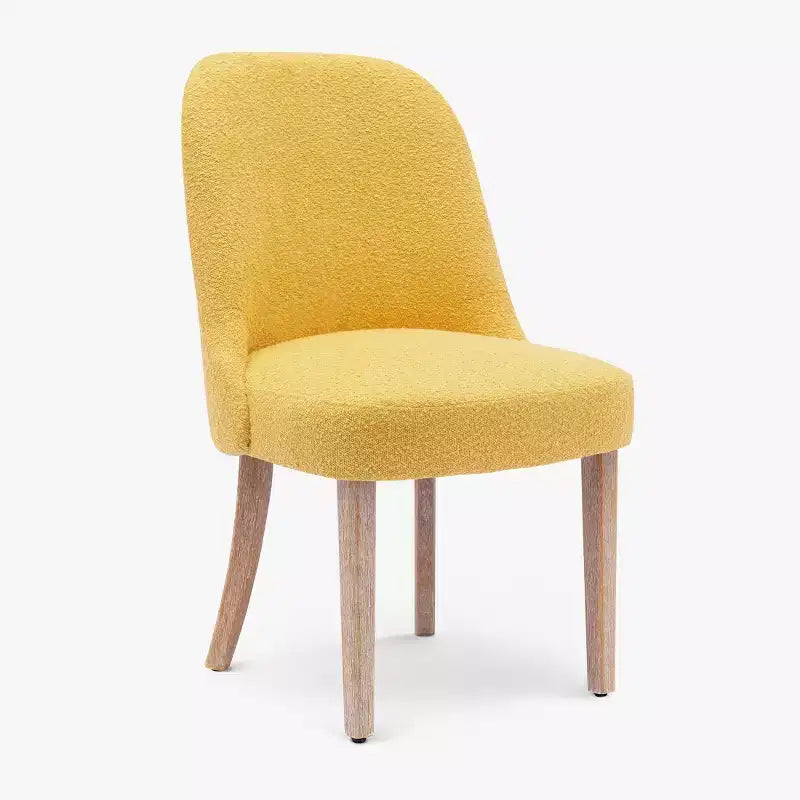 Chaise de salle à manger en bouclette rembourrée