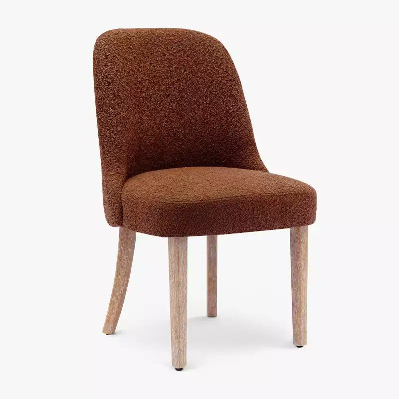 Chaise de salle à manger en bouclette rembourrée
