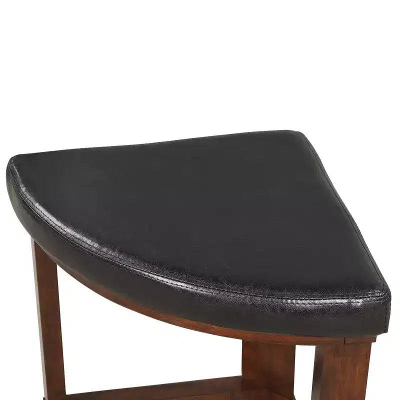 Table basse en bois massif avec plateau en verre et tabourets