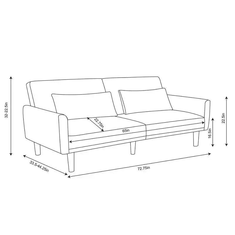 Canapé-futon Mid-Century Modern 72 po - Room Essentials
